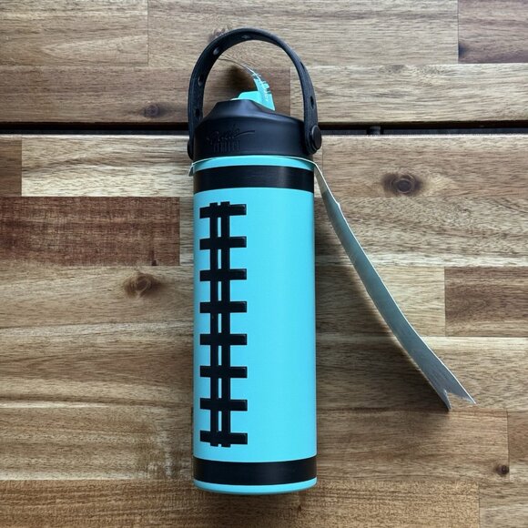 NWT Dude Perfect 24oz Water Bottle Teal w Handle & Leakproof Lid Missing Charms - Picture 3 of 12